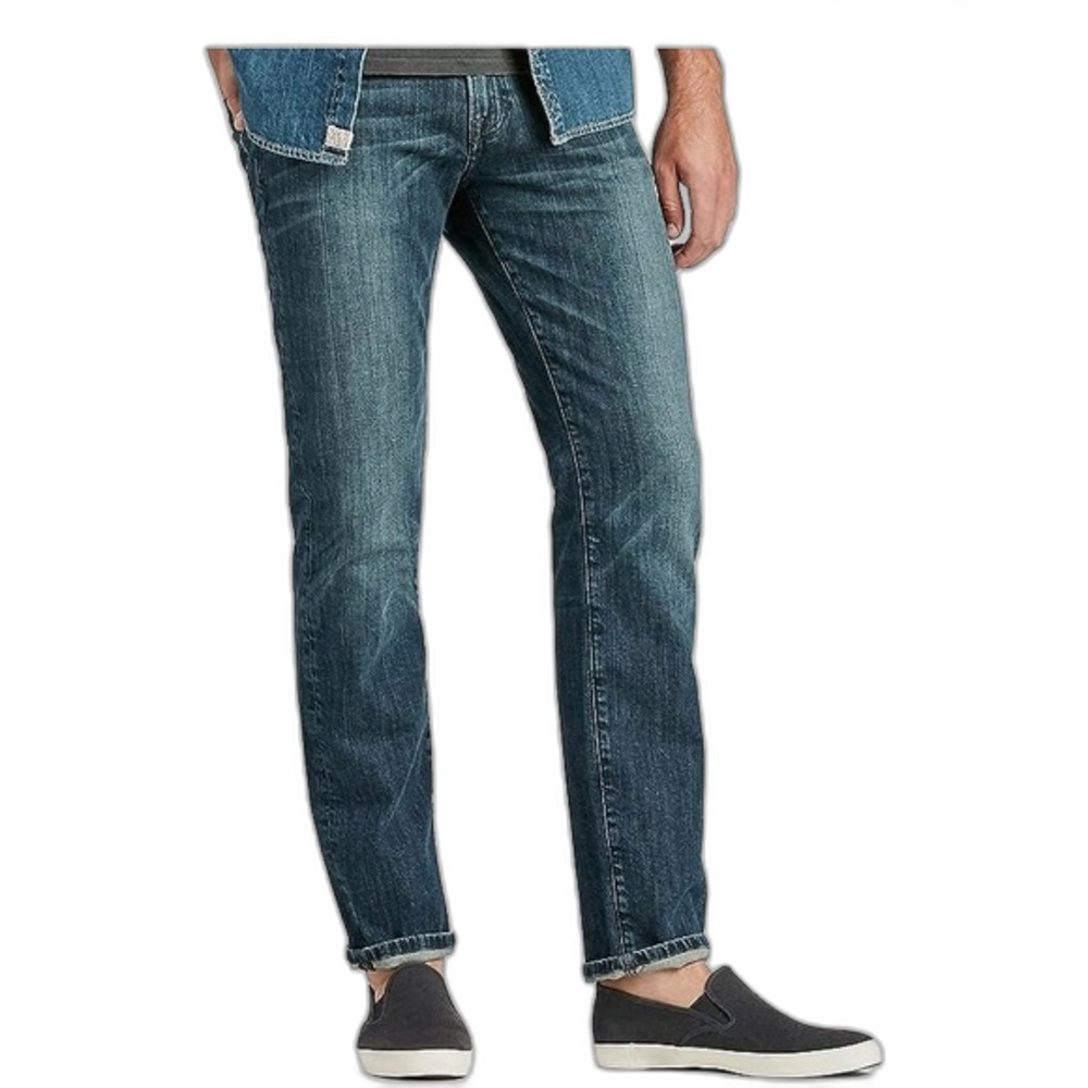 Lucky Brand 221 Men's Blue Denim Whiskered Original Straight Leg Jeans 40 X 27